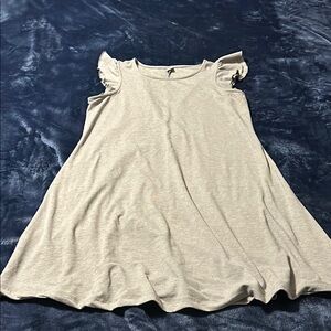 Elegant Gray Ruffle Sleeve Dress